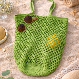 lichtgroene shopper katoen