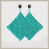 pannenlappen van katoen in turquoise