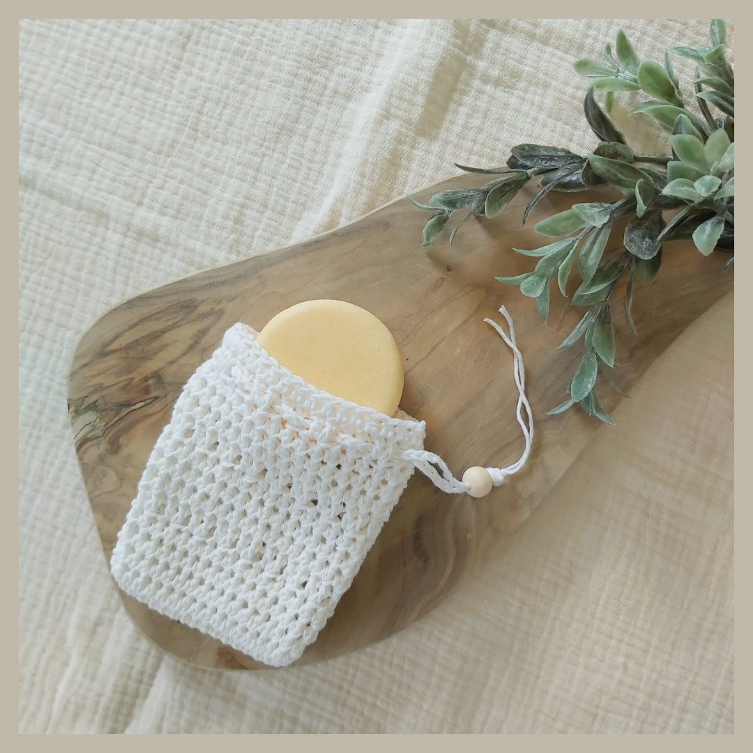 zeepzakje van recycled katoen in wit