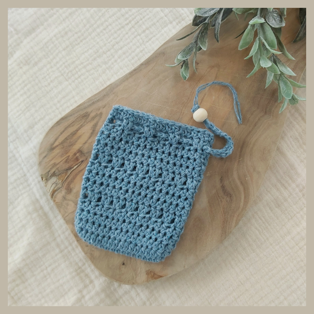 zeepzakje van recycled katoen in blauw