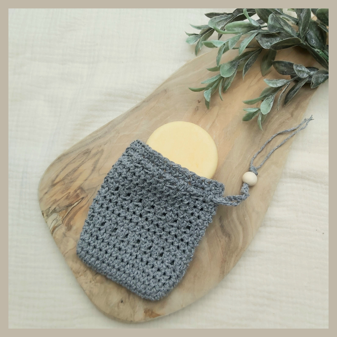 zeepzakje van recycled katoen in grijs