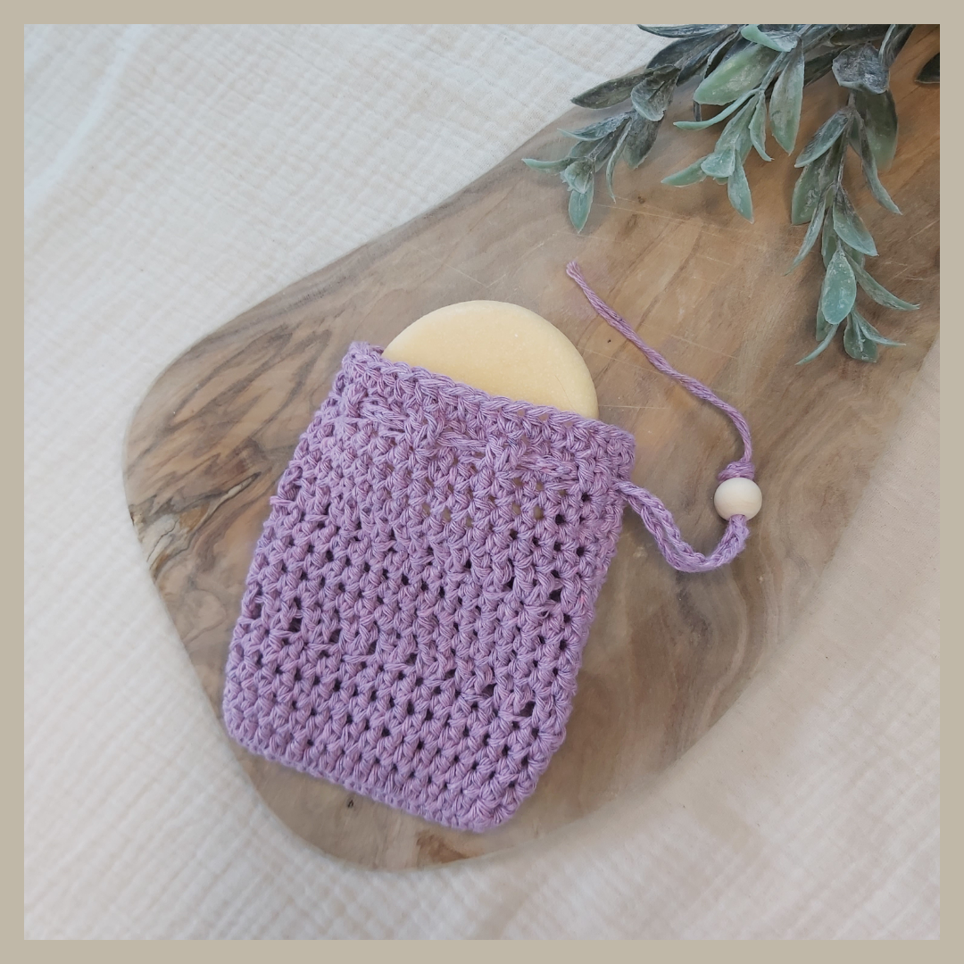 zeepzakje van recycled katoen in lila