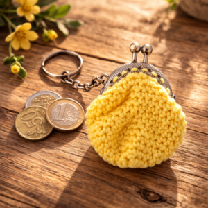 gele sleutelhanger katoen