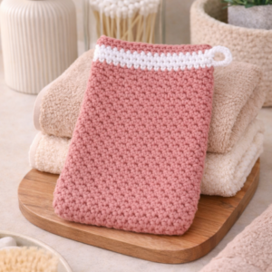 oudroze washandje van katoen