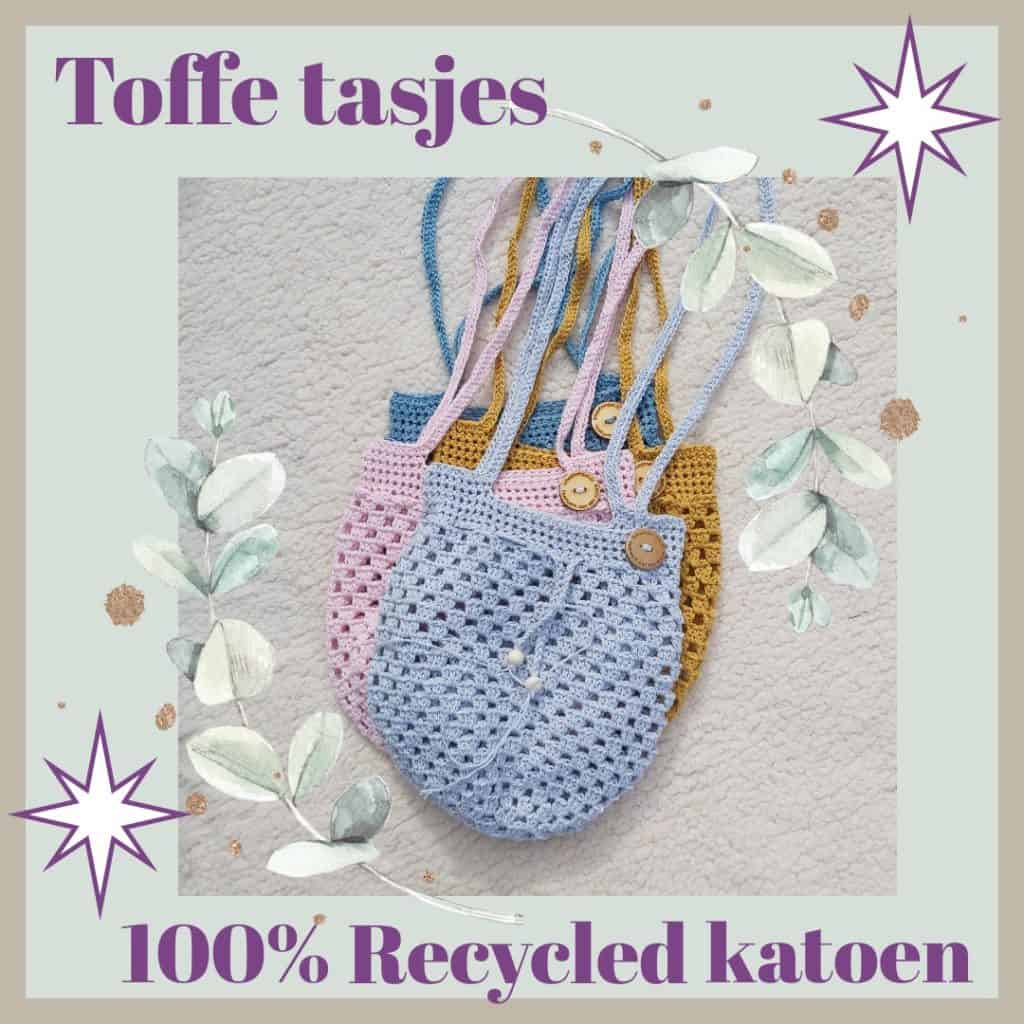 tasjes van 100% recycled katoen