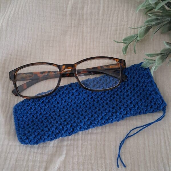 brillenhoes van katoen in blauw
