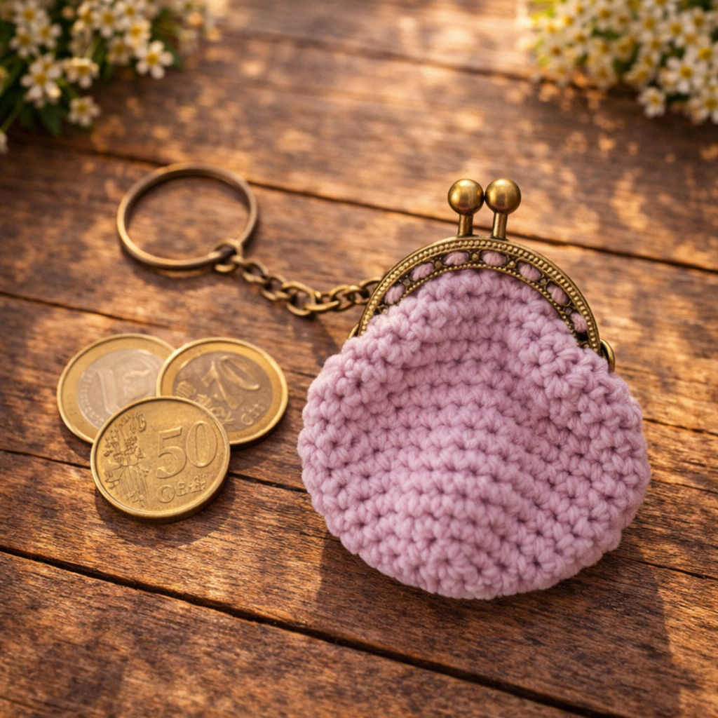 lila sleutelhanger katoen