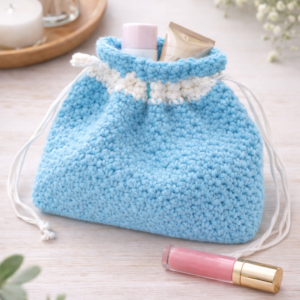 toilettasje turquoise katoen