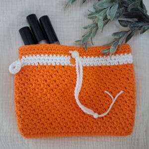 toilettasje van katoen in oranje