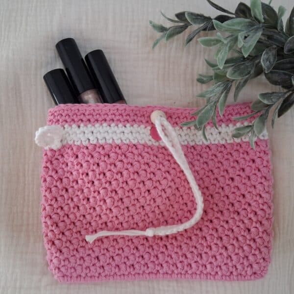 toilettasje van katoen in roze