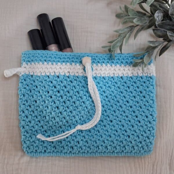 toilettasje van katoen in turquoise