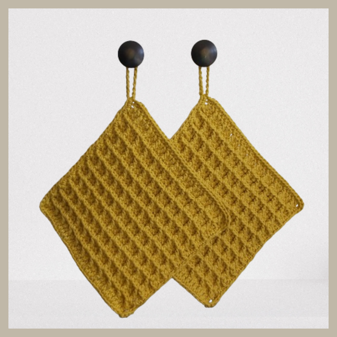 pannenlappen okergeel katoen