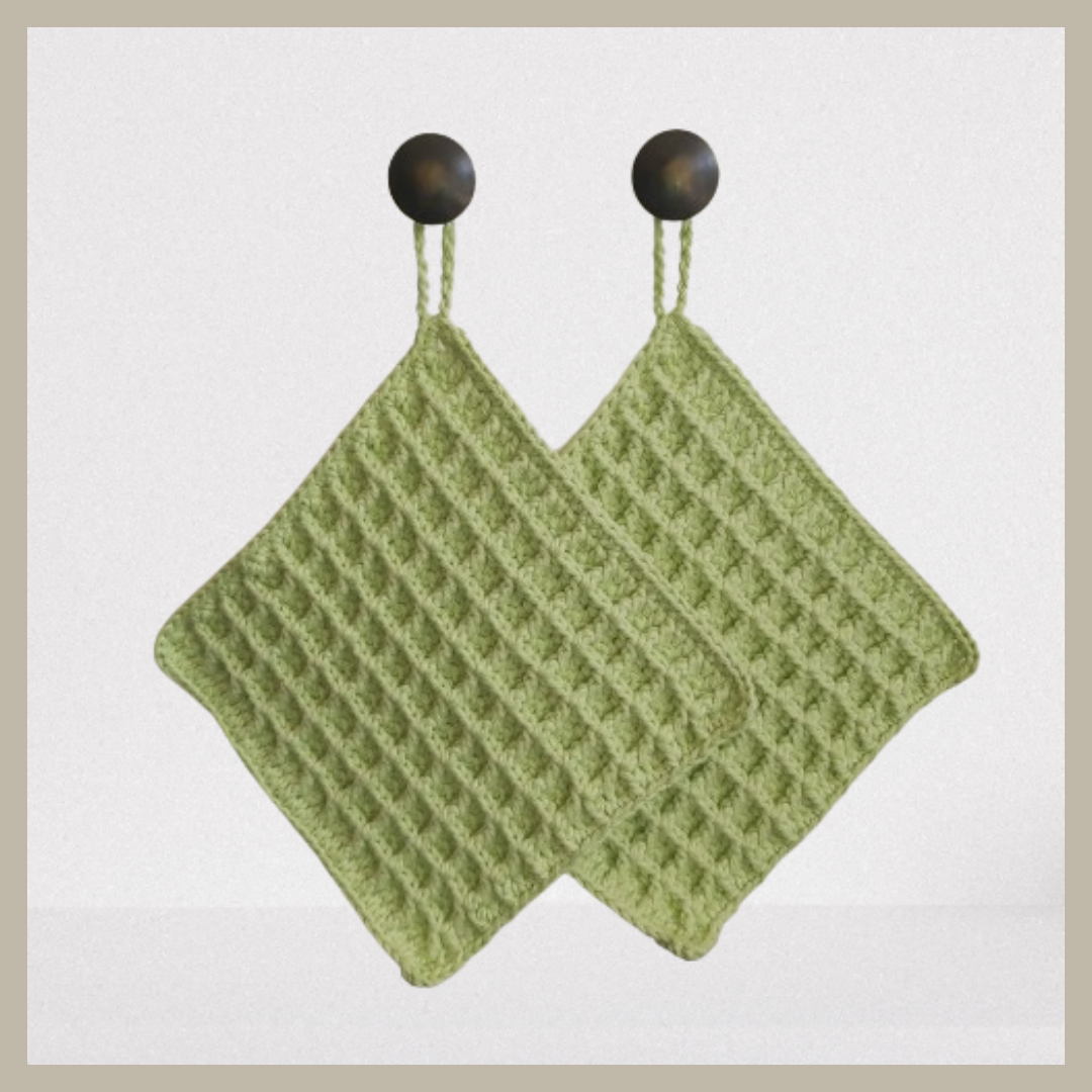 pannenlappen pastelgroen katoen