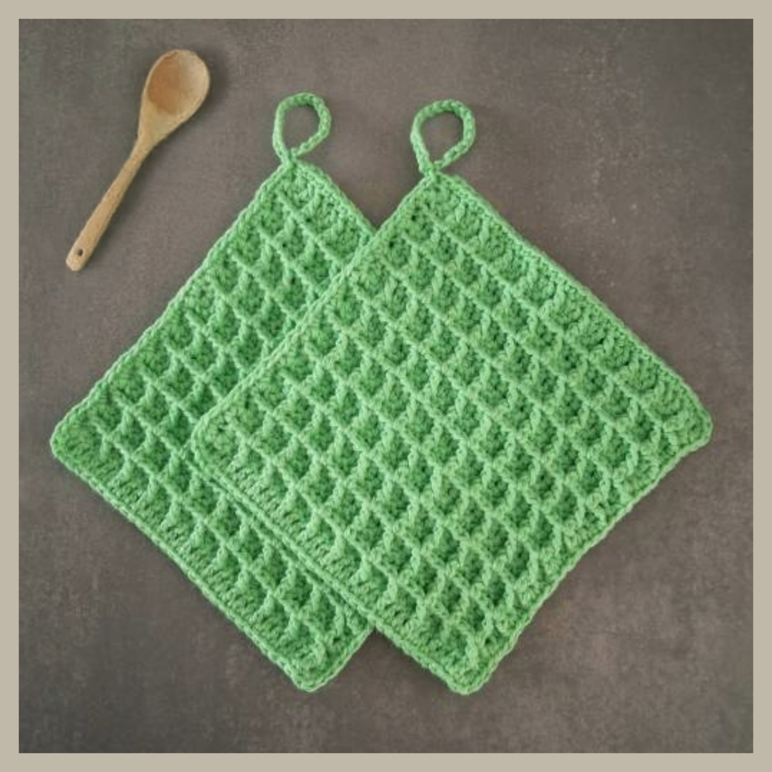 pannenlappen van katoen in lichtgroen