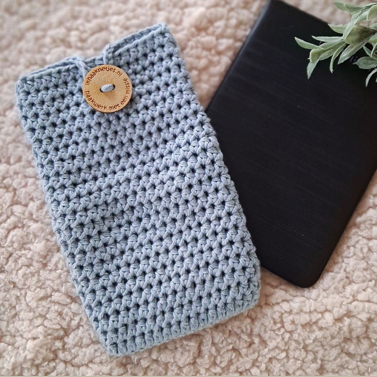 licht jeansblauwe hoes e reader katoen A