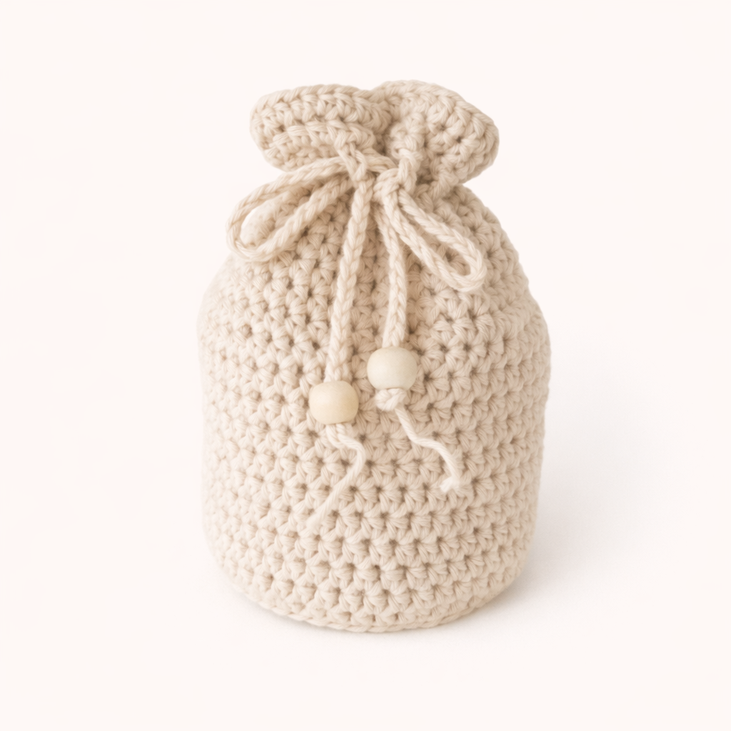 crème buideltasje katoen