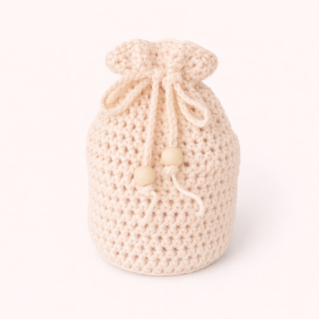 licht perzik buideltasje katoen