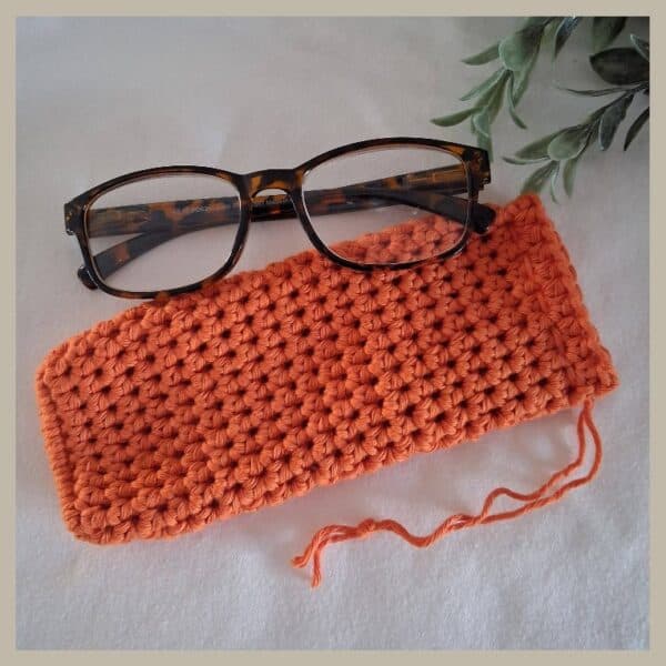 brillenhoes van katoen in oranje