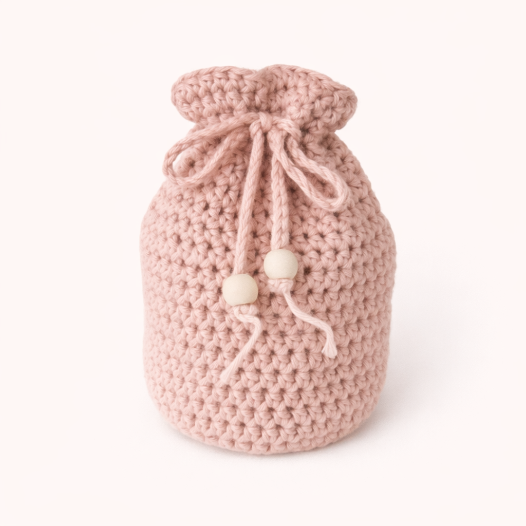 licht oudroze buideltasje katoen