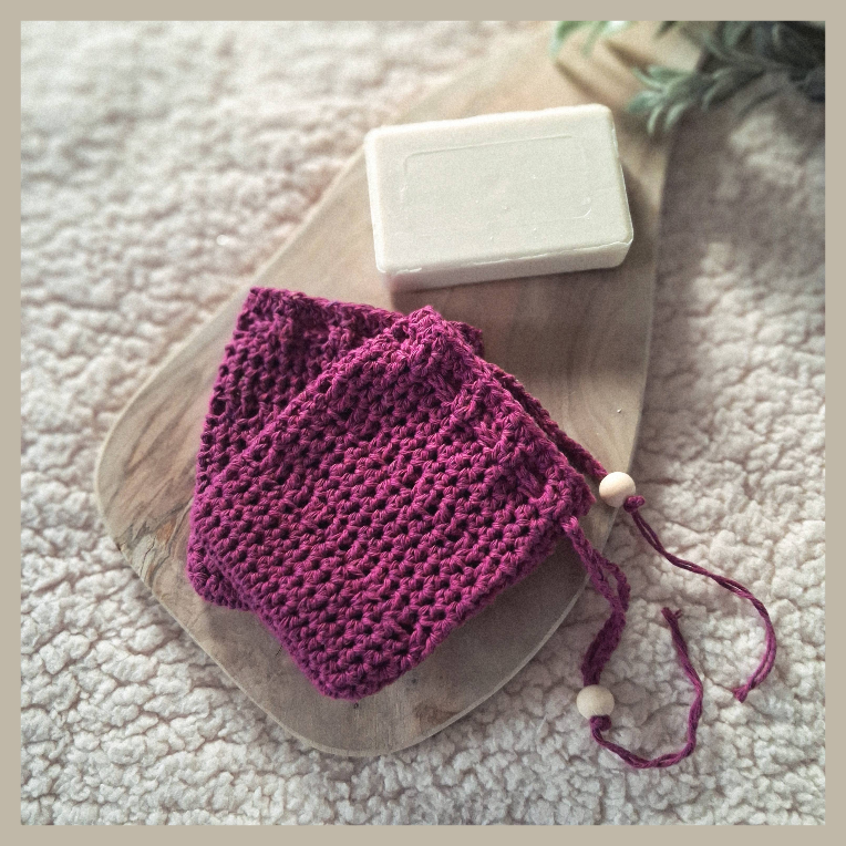 zeepzakje van recycled katoen in paars