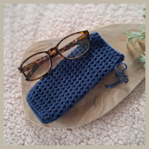 brillenhoes van katoen in donkerblauw