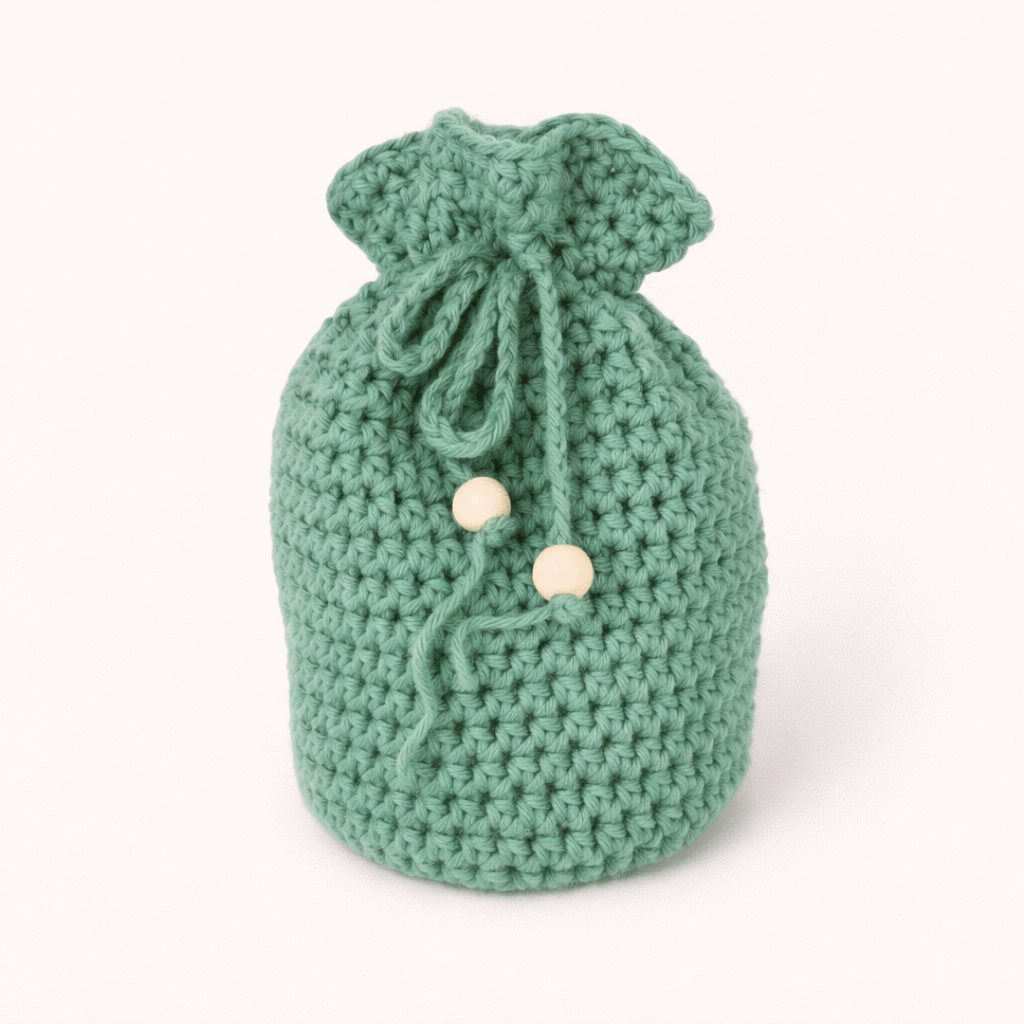 saliegroen buideltasje katoen