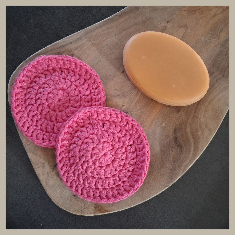 wasbare wattenschijfjes van katoen in roze