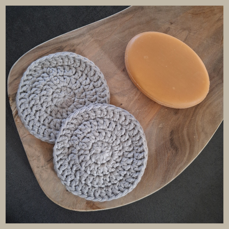 wasbare wattenschijfjes van katoen in zilvergrijs