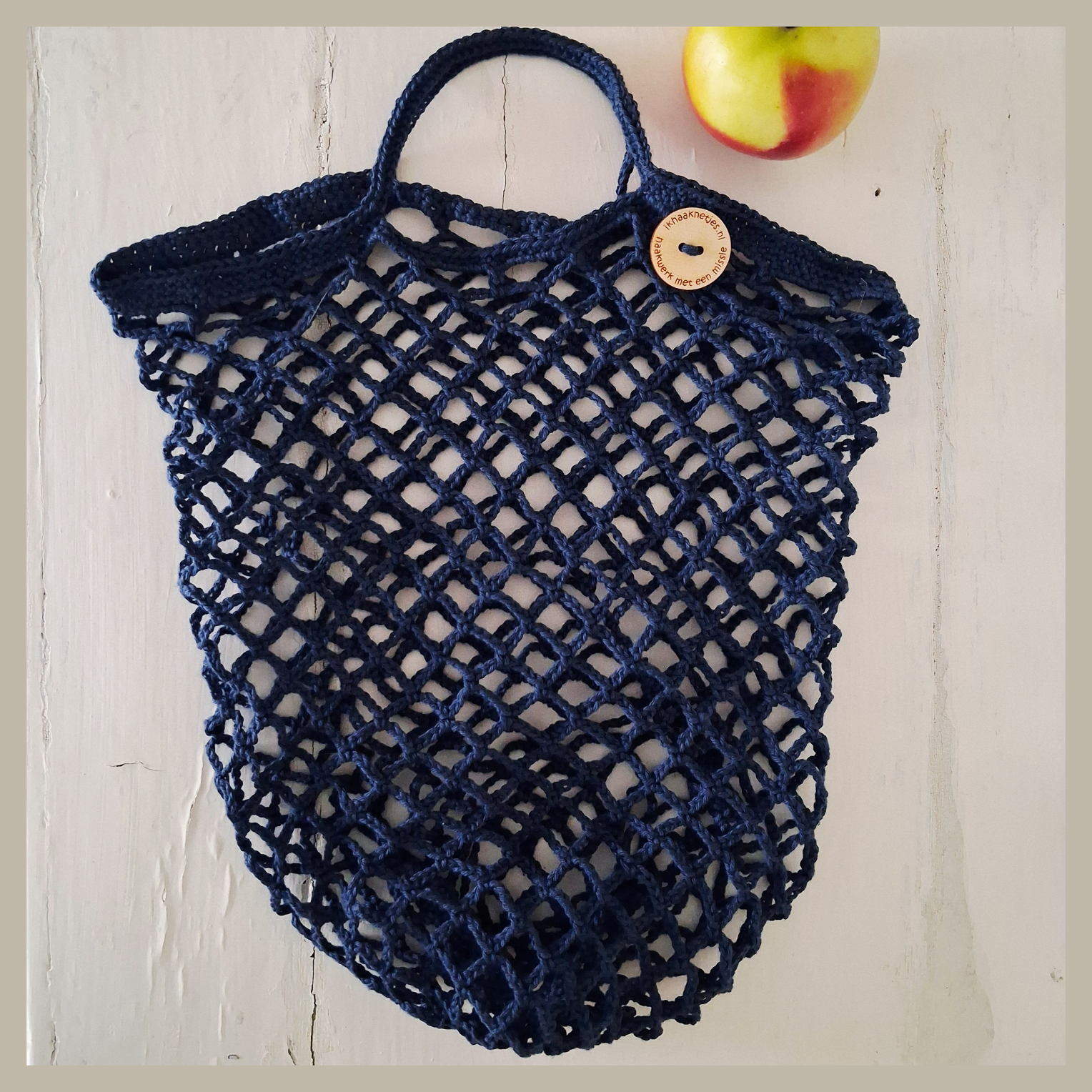 boodschappennetje van katoen in donkerblauw