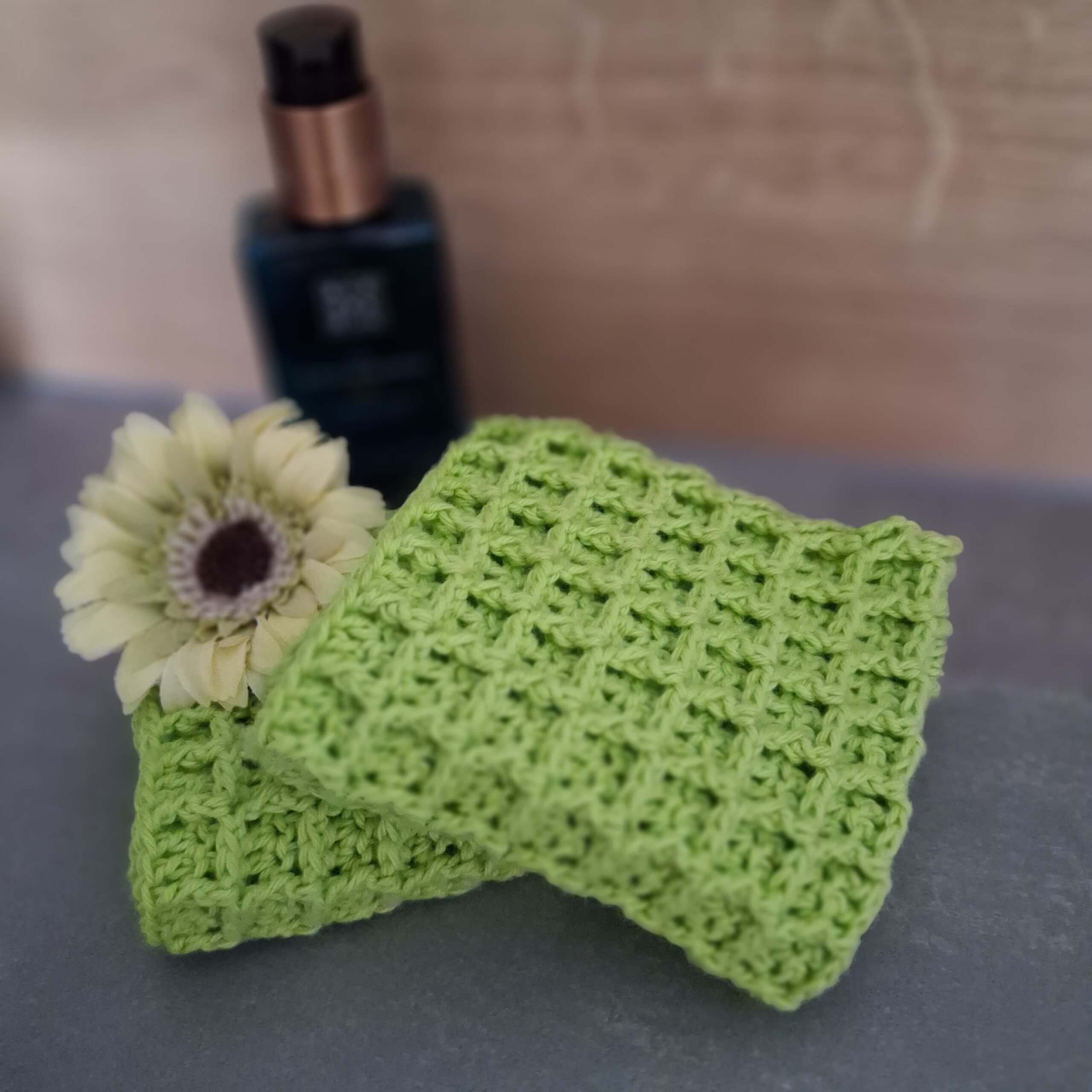 gehaakt doekje katoen lime A