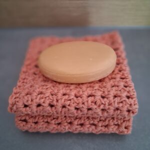 gehaakt doekje katoen pasteloranje