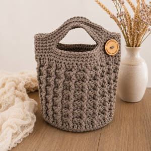 gehaakte.handtas.recycled.katoen.taupe