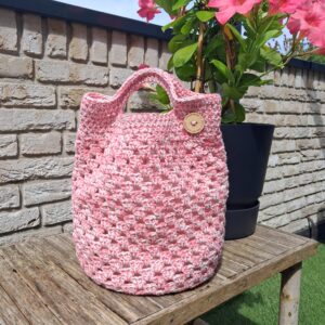 gehaakte.markttas.recycled.katoen.wit.roze